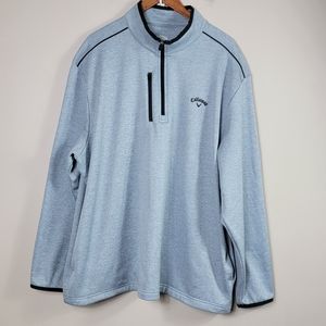 Callaway Golf Gray 1/4 Zip Pullover  Fleece Lined Sweatshirt  Sz XXL  NWOT